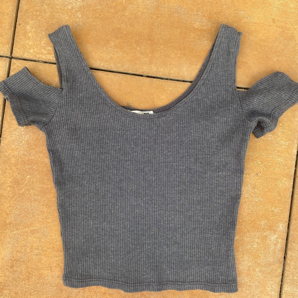 LA HEARTS GREY CROP TOP